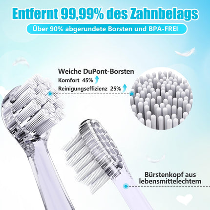 Electric Toothbrush Children Baby Toothbrush Children's Toothbrush Electric from 1 2 3 Years with LED Light Integrated Timer 90% Rounded Bristles Baby Toothbrush for Toddlers from 6 Months (Blue Penguin)