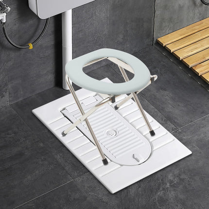 PartyKindom Raised Toilet Seat for Seniors Folding Toilet Safety Frame Commode Chair for Elderly Disabled People Bedside Commode Chair Shower Chair for The (38x38x35 cm)