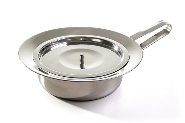 MEDIPARTS bedpan slider made of stainless steel - robust - 2 litre capacity including lid - toilet pot room pot