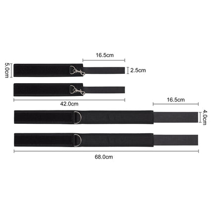 SM Bondage Set, Allmay BDSM Restraint Set SM Sex Toy, Restraint Belt Bondage Restraints Sex Toys with Thigh Cuff &amp; Handcuffs for Bondage Lovers, Couples, Beginners and Professionals (Black)