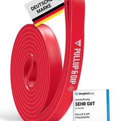Fitness bands resistance bands from Pullup &amp; Dip with bag and free exercise instructions - pull-up band resistance band pull-up resistance band - fitness band pull-up aid in EXTRA Light (red)