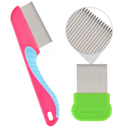 Lice comb, nit comb, metal human lice comb, nit comb extra fine, flea comb, lice remedy, flea combs, nit comb safely removes lice from extra fine for baby, children, adults and pets