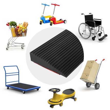 Door threshold ramp, 900 x 80 x (10-30) mm rubber ramp, wheelchair ramp load capacity 800 kg for wheelchairs, strollers, walkers or e-scooters (3.0 cm height)