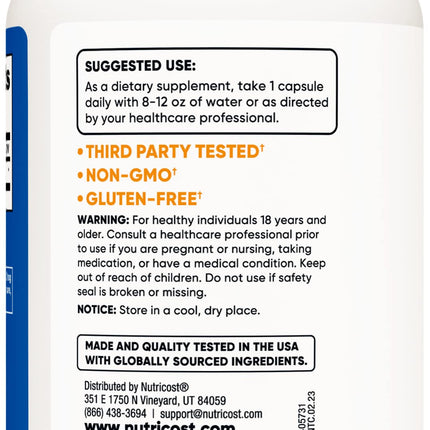 Nutricost Ox Bile Capsules 125mg, 240 Premium Capsules – Non-GMO, Soy-Free, Gluten-Free