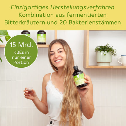 BitterLiebe® Bitter Probio-Cultures Complex - liquid intestinal bacteria - enteric-coated probiotics with 20 bacterial strains - 15 billion bacteria