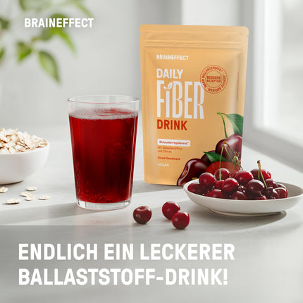 BRAINEFFECT DAILY FIBER - Fiber drink with 9 fiber sources for digestion and appetite - Inavea™ Mix with psyllium husks, vitamins &amp; more - Sugar-free - 330g (30 servings)