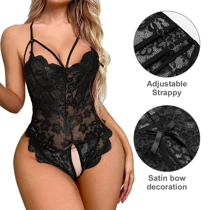 Satohom Women's Sexy Body Lingerie Lace Bodysuit Deep V-Neck Erotic Negligee Lingerie Babydoll Underwear Sexy Outfit for Sex Babydoll Body