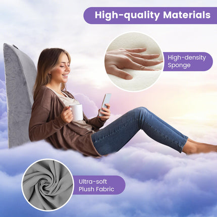 GIANTEX back cushion reading pillow sofa, wedge cushion bed multifunctional wedge cushion, vein cushion for elevating legs, leg elevation cushion with removable cover, support cushion for legs gray