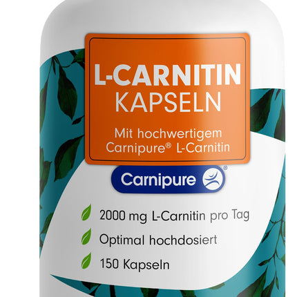 L-Carnitine high-dose 2000 mg - 150 Carnipure® L-Carnitine capsules with L-Carnitine tartrate - premium raw material Carnipure® from Lonza - no unwanted additives - laboratory-tested with certificate - vegan