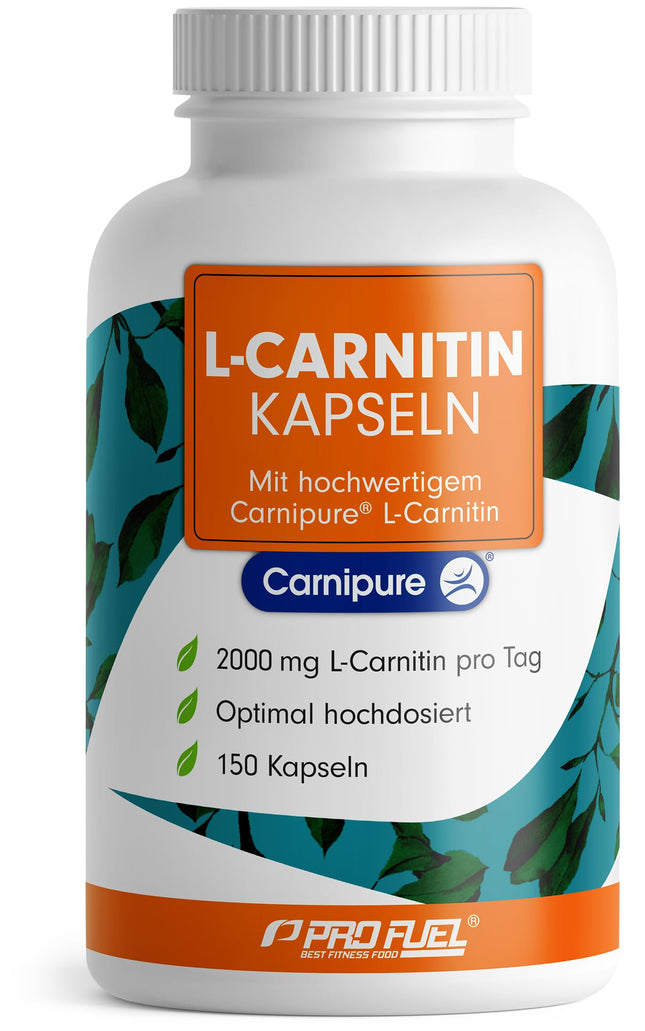 L-Carnitine high-dose 2000 mg - 150 Carnipure® L-Carnitine capsules with L-Carnitine tartrate - premium raw material Carnipure® from Lonza - no unwanted additives - laboratory-tested with certificate - vegan