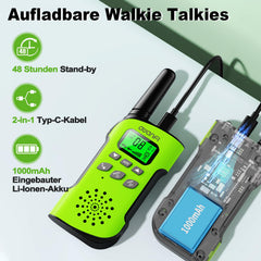 AWANFI Walkie Talkie Kids, Walkie Talkie Rechargeable Li-ion Battery, Two-Way Radio Set, Walkie Talkie VOX, LCD Flashlight, Key Lock, Walkie Talkie for Gift Camping Adventure, 3-12 Years