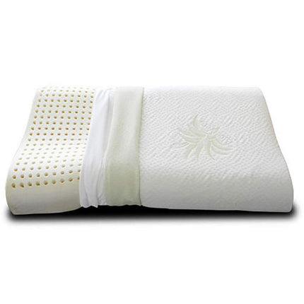 Evergreenweb Ergonomic neck support pillow 40x80 h9 cm made of latex with core made of 100% orthopedic latex and pillowcase Aloe Vera pillow, pillow, neck pillow