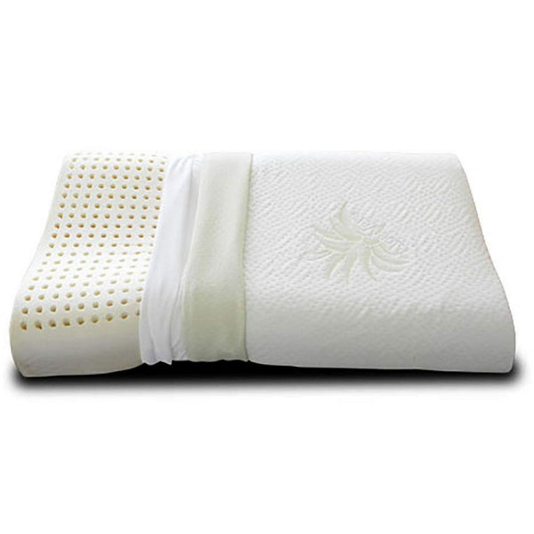 Evergreenweb Ergonomic neck support pillow 40x80 h9 cm made of latex with core made of 100% orthopedic latex and pillowcase Aloe Vera pillow, pillow, neck pillow