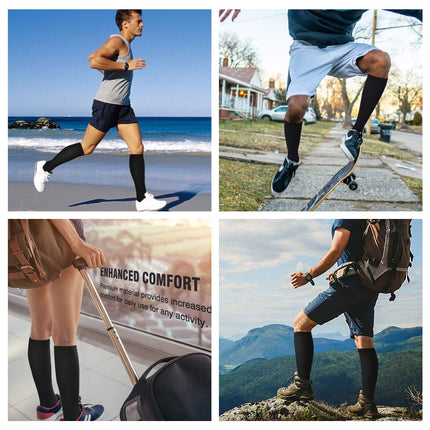 Evolyline 3 Pairs Compression Stockings Women Men, Medical Open Toe Stockings Support Stockings Compression Socks Graduated Thrombosis Stockings for Sports Reduce Leg Pain Varicose Veins