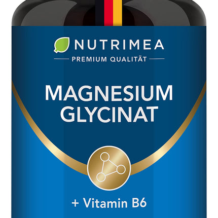 Magnesium Glycinate + Vitamin B6 | Optimal Bioavailability | 1.5 Month Supply | 90 Capsules High Dose Magnesium Citrate + Bisglycinate NO Additives Relaxation Sleep Muscles Nerves Anti Stress