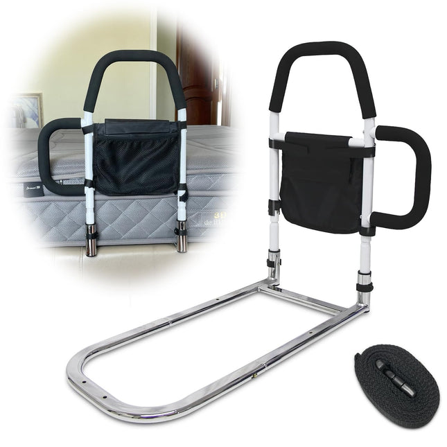 Thaijoy Bed Riser, Bed Rail Fall Protection with Storage Bag &amp; Removable Reinforced Armrest, Adjustable Bed Entry Aid for People with Limited Mobility Offers