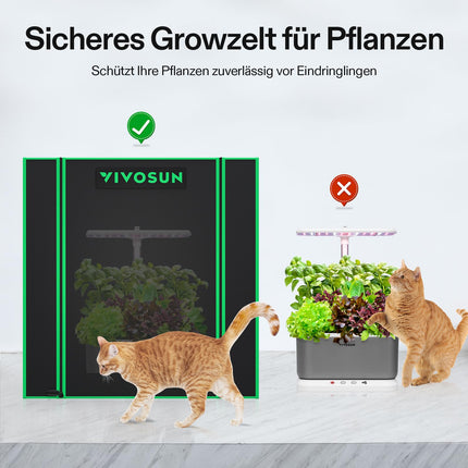 VIVOSUN Grow Tent Small 50x36x54cm Grow Tent Mini with highly reflective Mylar, sealed floor design, ventilation window and cable feed-through hole for Aerogarden hydroponic growing system