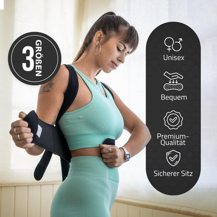 Roar® Shoulder Strap Posture Corrector, Back Straightener for Posture Correction, Posture Corrector, Back Strap Straightener, Back Belt for Pain, Back Corset (L)