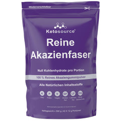 Pure Acacia Fiber Powder | 0g Carbohydrates Zero Calories | Supports Fasting and Ketogenic Diets | Prebiotic Supplement with Soluble Fiber | No Additives | 500g Pouch Ketosource