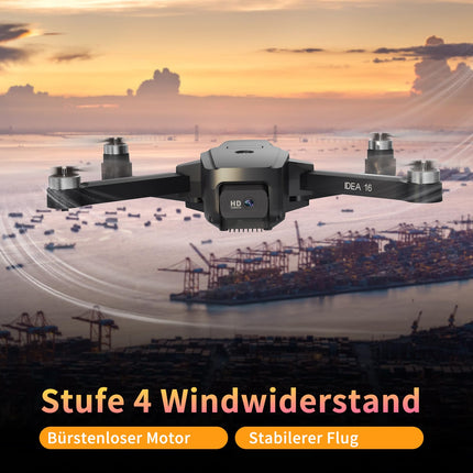 Drone with 4K camera, 5G WiFi transmission, maximum 40 km/h flight speed, level 4 wind resistance, brushless motor, drone for adults, foldable quadcopter