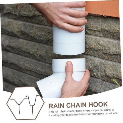 CIYODO 1 set of shaped metal rain chain hooks for downpipes. Rain chain adapter and installation hook for effective rainwater drainage. Decorative solution for garden and outdoor areas.