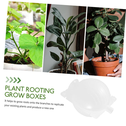 Yardwe 8pcs Box Plant Root Ball Propagator High Pressure Propagation Box Grafting Root Box Garden Tree Height Branch Pressing Device 8pcs Small Transparent Color