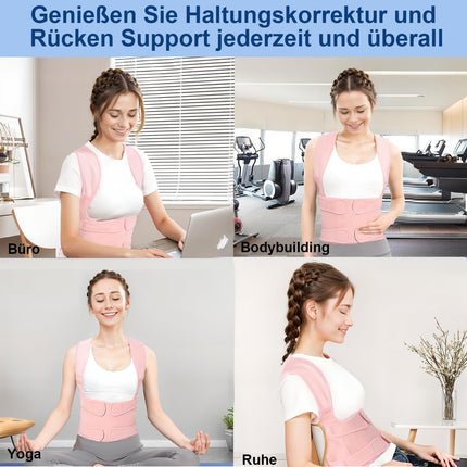 Back Support, Posture Corrector for Men and Women, Adjustable Back Support Belt, Back Stretcher for Relief of Back Pain and Kyphosis, Waist L (41"-49")