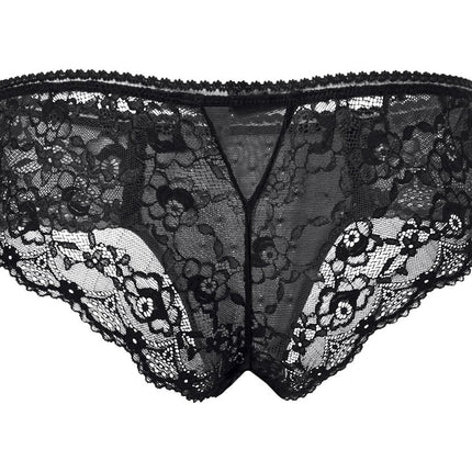 Verano women's briefs sexy women's panty ouvert briefs - open back lace panty, black, L