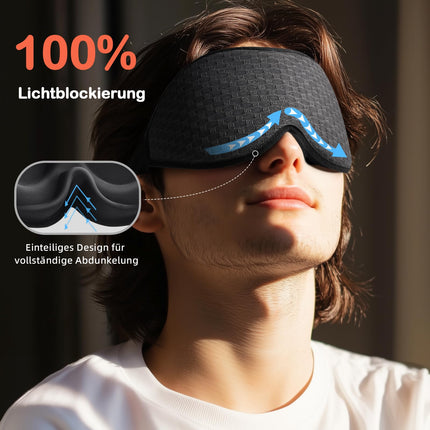 INNELO 3D Sleep Mask for Men and Women, 2025 Sides Upgraded Eye Mask for Side Sleepers, 100% Light Blocking Ergonomic Sleeping Mask with Comfortable Pressure-Free Eye Sockets for Travel, Black