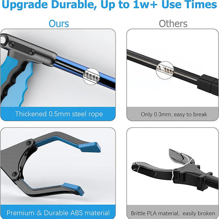 YAUNGEL Foldable Grabber, Grabber for Seniors, Garbage Picker, Long 81cm Grabber Stick with Strong Grip, Magnetic Tip, Lightweight 90° Rotatable Head for Garbage/Litter Picker, Hand Grabber (Blue)