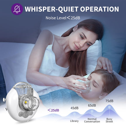 FEELLIFE Nebulizer, Quiet Nebulizer for Adults and Children, 3 Adjustable Modes, Ultralight Hands-Free Nebulizer, Nebulizer for Home and Travel, Rechargeable Battery