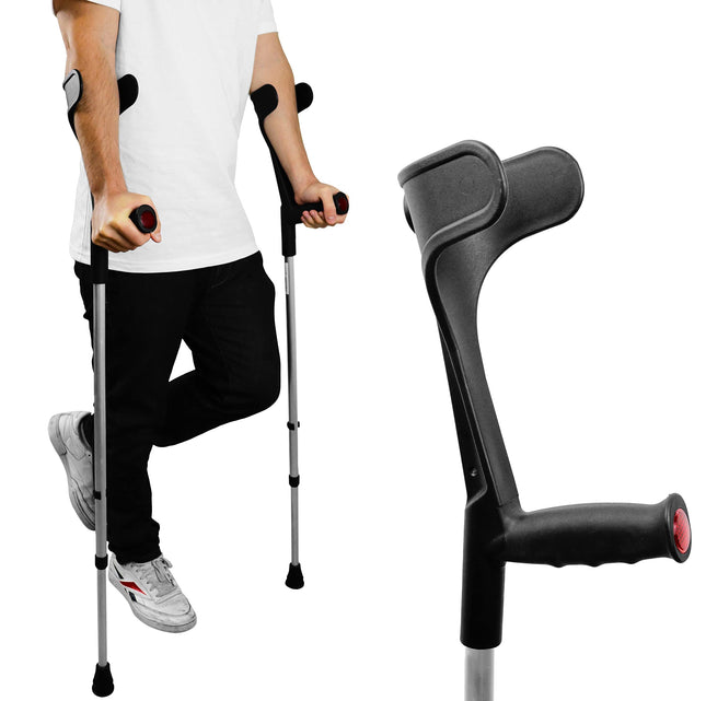 PEPE Mobility - Crutches for adults (x2 pieces), Forearm Crutches, Orthopedic Crutches Black - Made in Europe