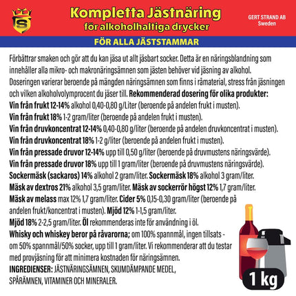 Complete yeast nutrients bulk pack 1 KG for alcoholic fermentation