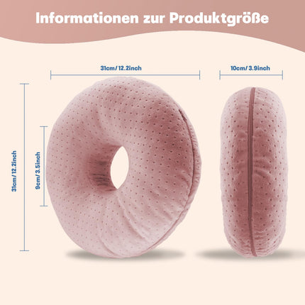 Topzora Piercing Pillow with Hole – Donut Pillow for Side Sleepers to Relieve Ear Pain, Piercing Pillow Side Sleepers for Ear Pain Relief, Donut Ear Pillow-Pink