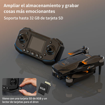 F205 Drone with Camera for 2.4 inch Screen, Brushless Motor FPV Drone for Adults, Auto-Hover, Gesture Control, 8G SD with Card Reader, One-Key Start for Beginners