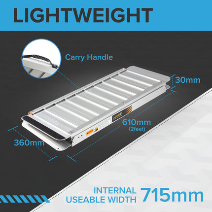The Ramp People Wheelchair Ramp/Foldable Wheelchair Ramp made of aluminum 61cm - 244cm (61cm long x 71.5cm wide)