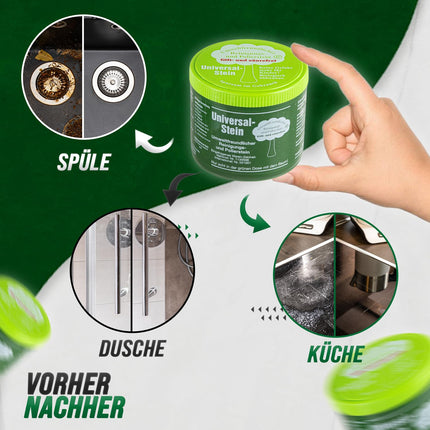 Zielinsky Universal Stone, green stone, cleaning stone, household tin, 1 pack (1 x 900 g + 2 free special sponges)