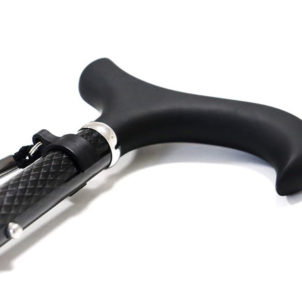 KMINA PRO - Walking Stick Folding Carbon, Women's Height Adjustable, Men's Elegant, Walking Stick Black, Lightweight, Foldable, Carbon Fiber