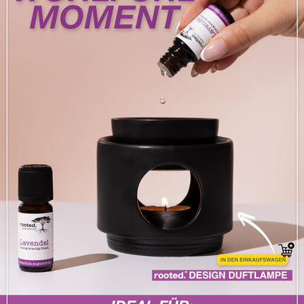 rooted.® ORGANIC Lavender Oil 10ml [100% PURE] - True Lavender - Lavandula angustifolia - Essential Oil for Aromatherapy, Fragrance Lamps, Diffusers, Room Fragrance, Scented Candles, and Soaps