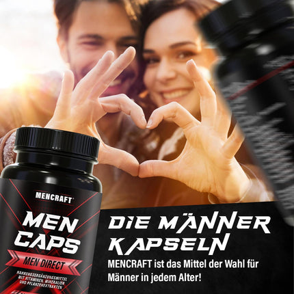 MENCRAFT MEN DIRECT - Men's Extra Strength Capsules - INSTANT Formula High Dosage - with L-Arginine, Maca, Tribulus Terrestris, Ginseng, 60 Capsules