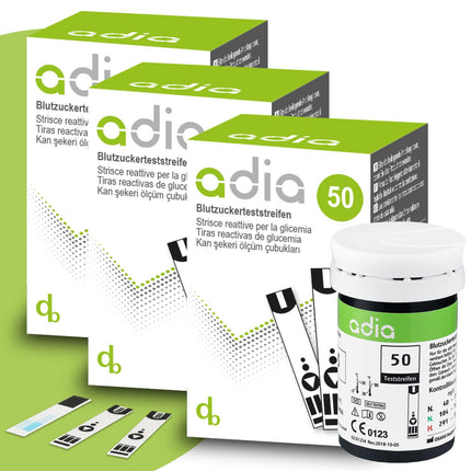 adia blood glucose test strips, 150 strips, the simple blood glucose measurement for blood glucose control in diabetes