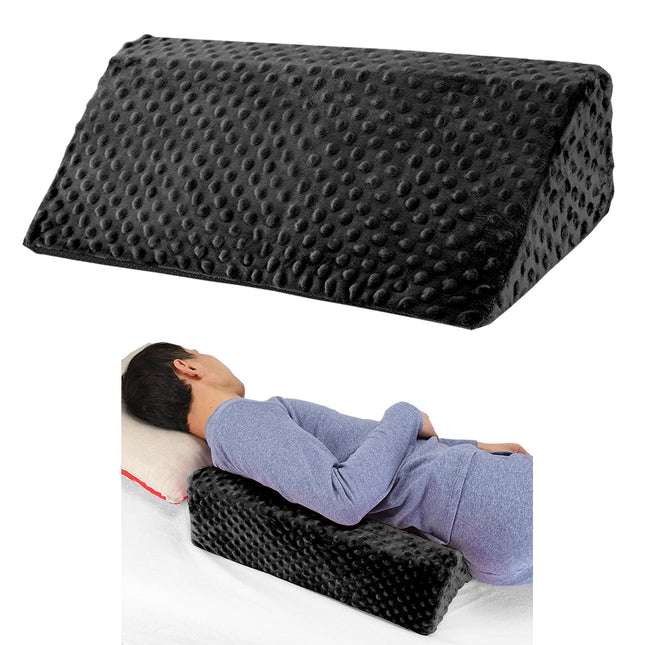 Jacobable Wedge Pillow for Side Sleeping, Body Positioning Foam Wedge Pillow, Side Wedge Pillow for Sleeping, Non-Slip Back Positioning Pillow for Bed Sore Wedge (Black)