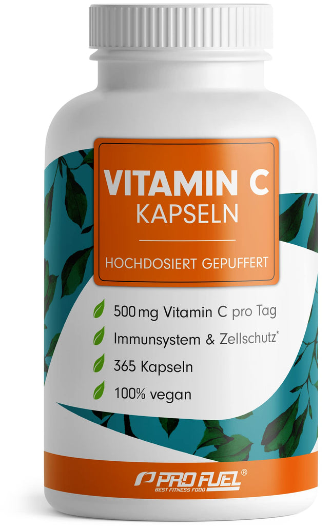 Vitamin C high-dose - 365 capsules - 500 mg buffered vitamin C - high-quality calcium ascorbate optimally dosed - no unwanted additives - laboratory-tested with certificate - one-year supply