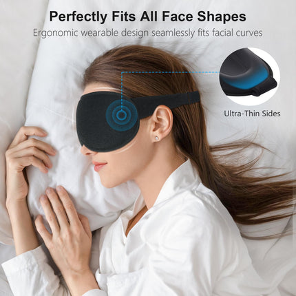 Gritin 3D Sleep Mask for Side Sleepers, Upgraded Breathable Sleeping Mask with Adjustable Elastic Strap, Light Blocking, Comfortable &amp; Ergonomic Eye Mask for Men and Women, 2 Pairs of Earplugs