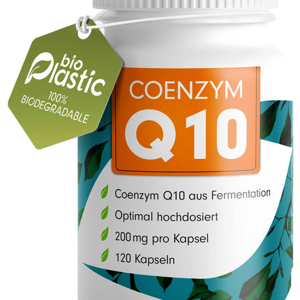 Q10 capsules high-dose 120x with 200mg coenzyme Q10 per capsule - high-quality (vegan) from fermentation - no unwanted additives - laboratory-tested with certificate - supply for 4 months