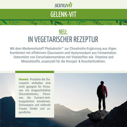Sanuvit® - Joint Vitamin | with patented joint nutrients Acti-Joint® | high bioavailability | premium raw materials | Made in Austria | 90 capsules