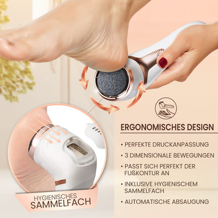 GRUNDIG electric callus remover - quickly remove calluses - foot care set with high-performance battery | IPX7 foot pedicure (callus remover), white