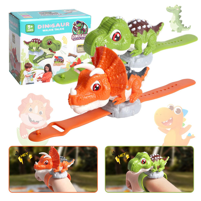 Shinybox Dinosaur Walkie Talkie for Kids, 2 Pack USB Rechargeable Outdoor Toy Walkie Talkie for Adventure, Camping, Dinosaur Toy, Gift for Boys and Girls Ages 3 and Up