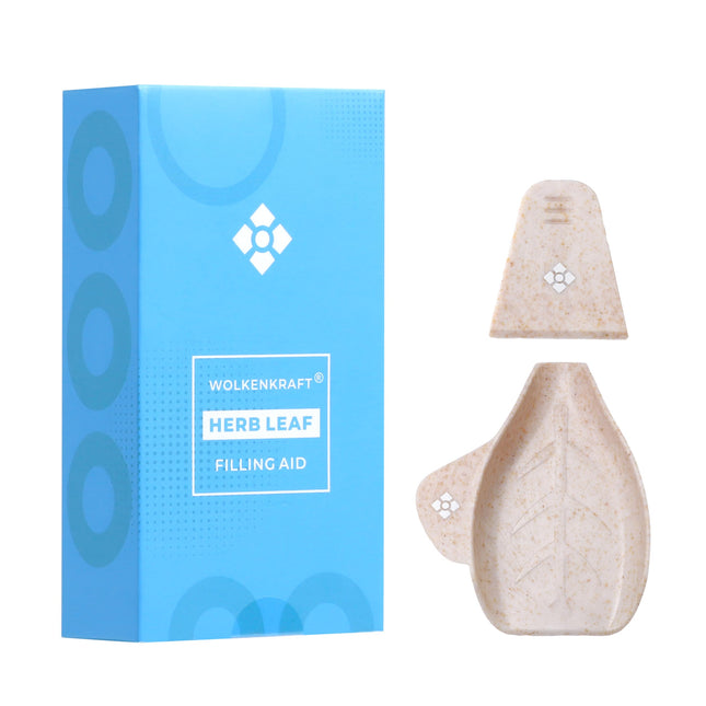 WOLKENKRAFT Herb Leaf - Vaporizer filling aid for herbs - Herb Filling Aid - original WOLKENKRAFT herb scoop + slider - 100% organic material!