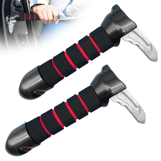 Car entry aid, car assistant support handle for seniors: PRITOK 2pcs car entry aid, exit aid, grab handles, car grab bar, window breaker, car handles support handle for seniors (red)